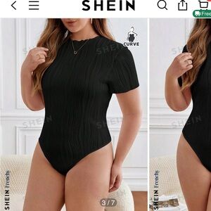 SHEIN Frenchy Plus Solid Bodysuit Without Jeans